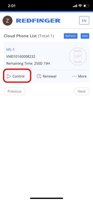 Redfinger cloud mobile phone ios dashboard guide，ro