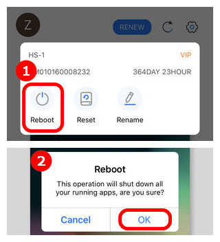 how to reboot reset rename on redfinger for ios