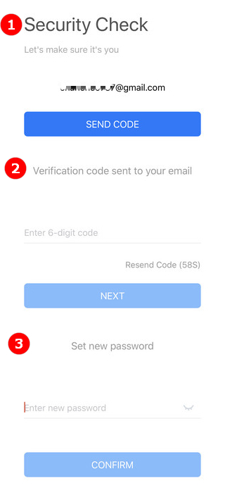 how to reset password on redfinger for ios